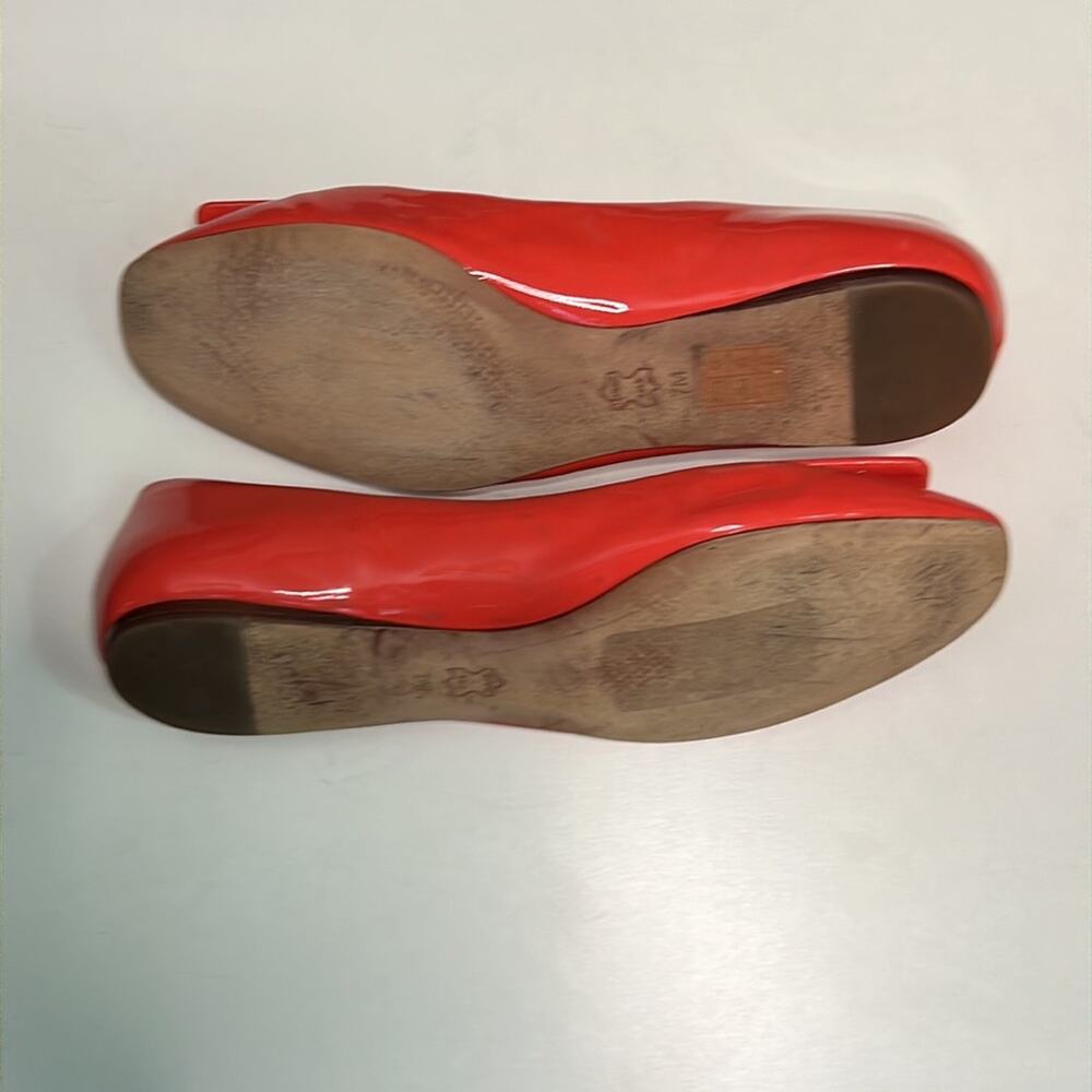 Tory Burch Orange Patent Leather Ballet Flats Size 7M - Picture 16 of 16